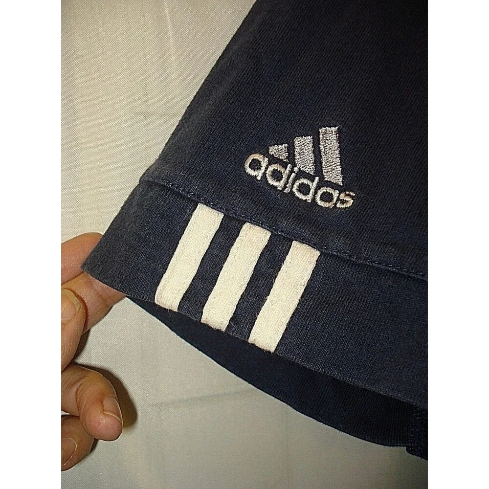 New York Yankees Adidas Polo Shirt Blue Embroidered Logo Mens Size XL